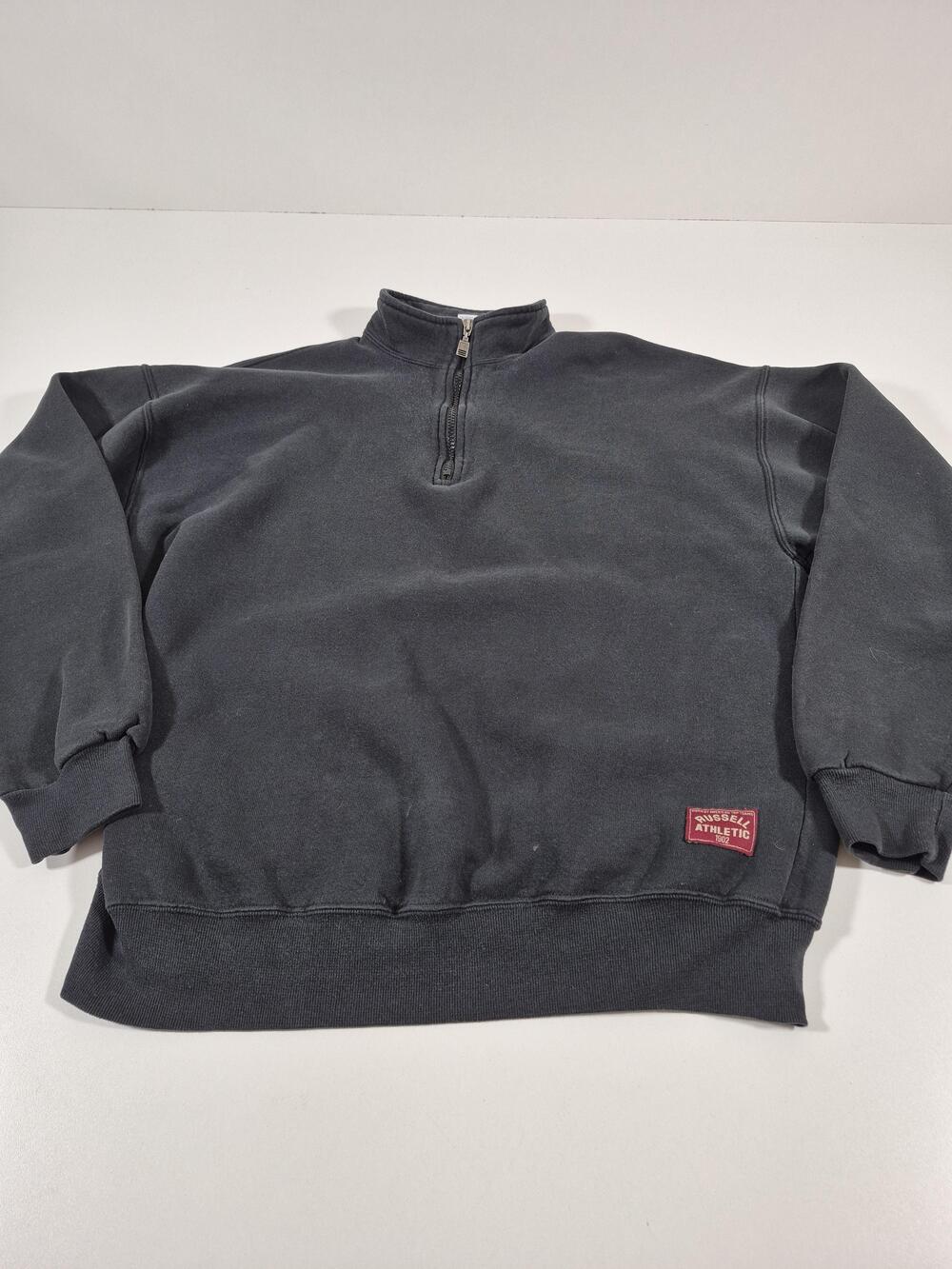Vintage Russell Athletic Sweatshirt Mens XL Gray 1/4 Zip Pullover Fleece USA 90s